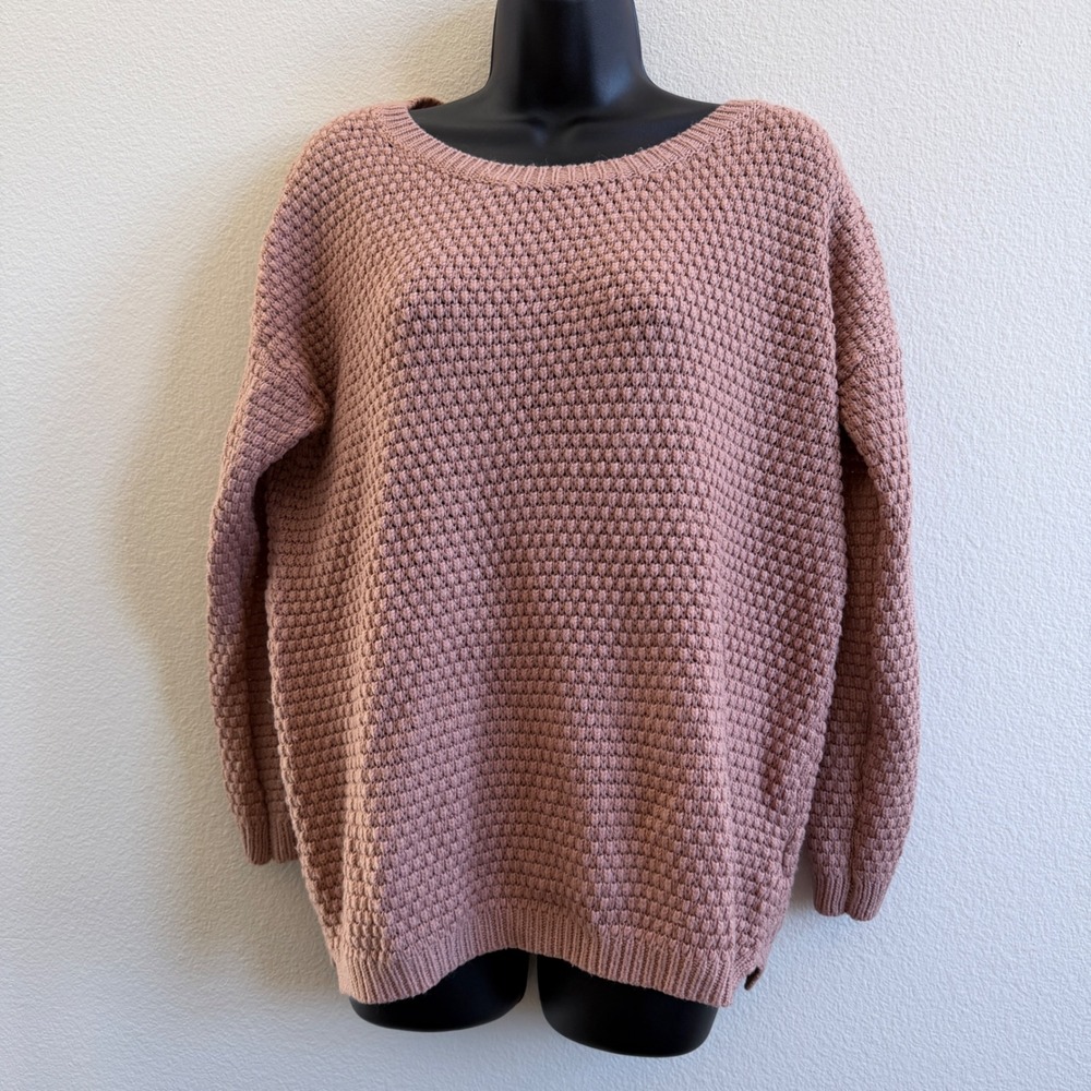 Forever 21 Womens Medium‎ Dusty Rose Popcorn Knit Oversized Pullover Sweater
